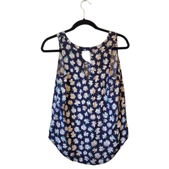 Old Navy Navy Blue Daisy Print Flowy Tank Top Women's Size M - Picture 2 of 7